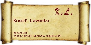 Kneif Levente névjegykártya